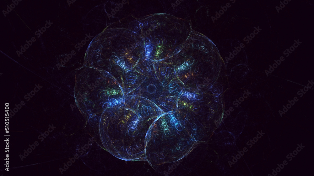 Obraz premium 3D rendering abstract multicolor fractal light background