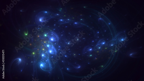 3D rendering abstract blue fractal light background © BetiBup33