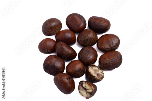 Wallpaper Mural a pile of chestnuts on a white background Torontodigital.ca