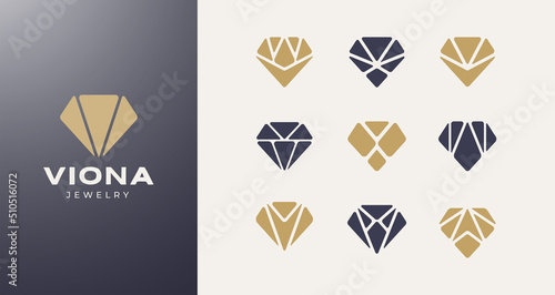 modern minimalist diamond logo icon collection