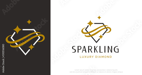 modern minimalist shining diamond logo