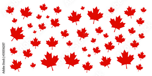 Canada Day maple leaves background. Pattern red leaves for Canada Day 1st July.