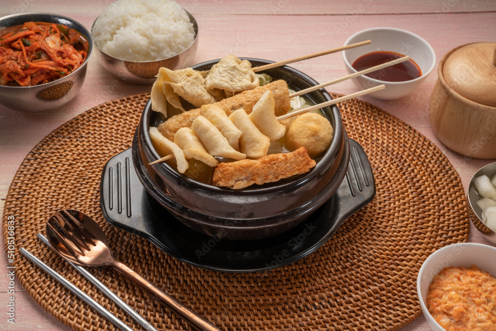 Odeng - Korean Fish Cake Skewer In Soup - Korean Street Food Style Stock  Photo, Picture and Royalty Free Image. Image 197592591.