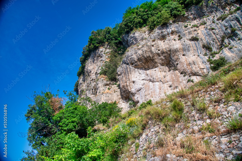 Mountains along Amalfi coast in summer season, Italy