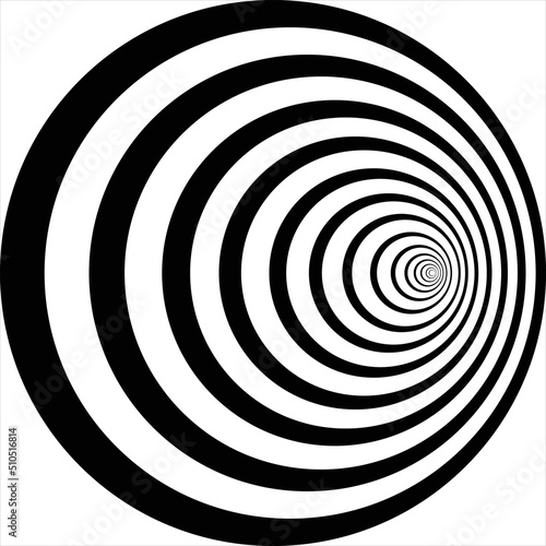 Vector, Image of Logarithmic Spiral, black and white color, transparent background