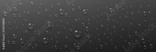 Fotografiet Condensation water drops on transparent background