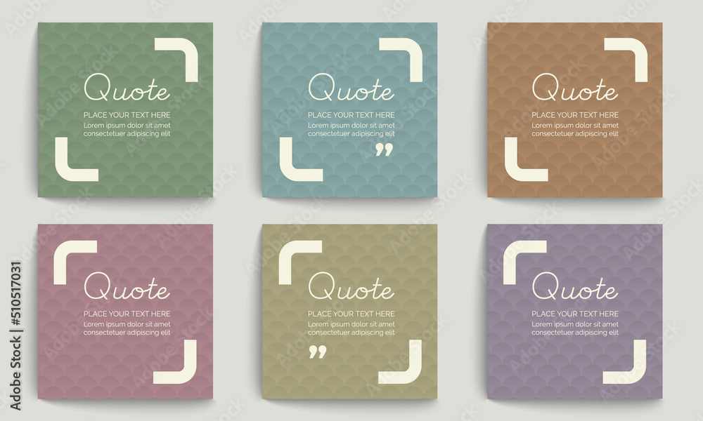 Quote bubbles, Premium quote frames templates set. Text in brackets, citation empty speech bubbles, Content for Social media, Vector illustration EPS.10 Quote bubbles, Premium quote frames templates set. Text in brackets, citation empty speech bubbles, Content for Social media, Vector illustration EPS.10