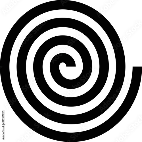 Vector, Image of spiral icon, black and white color, transparent background