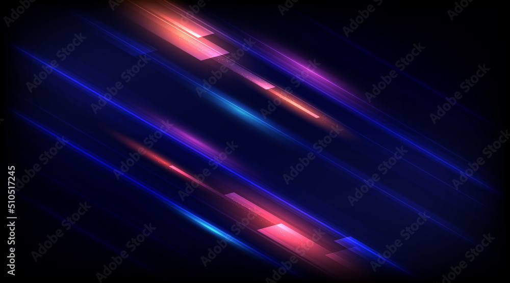 Modern abstract high-speed light effect. Technology futuristic dynamic motion on blue background. Movement pattern for banner or poster design background concept. Modern abstract high-speed light effect. Technology futuristic dynamic motion on blue background. Movement pattern for banner or poster design background concept.