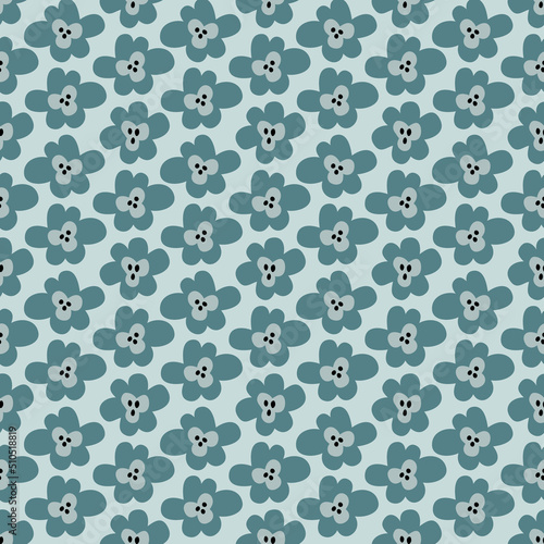 Seamless pattern with abstract shapes. Simple colored doodles