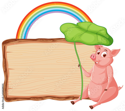 Empty banner template with farm animals