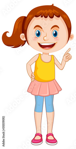 Cute girl cartoon character