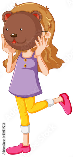 A girl wearing animal mask