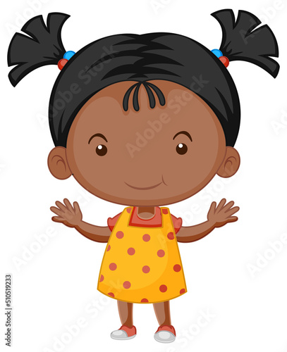 Cartoon little girl with big head