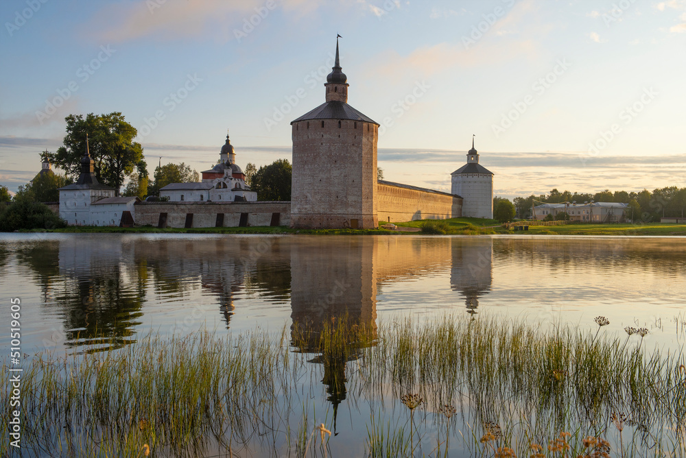 August dawn at the ancient Kirillo-Belozersky monastery. Vologda region, Russia