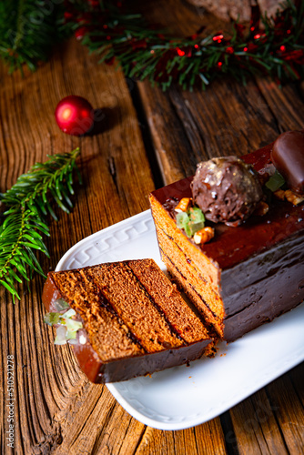 christmas gingerbread filled with jam photo