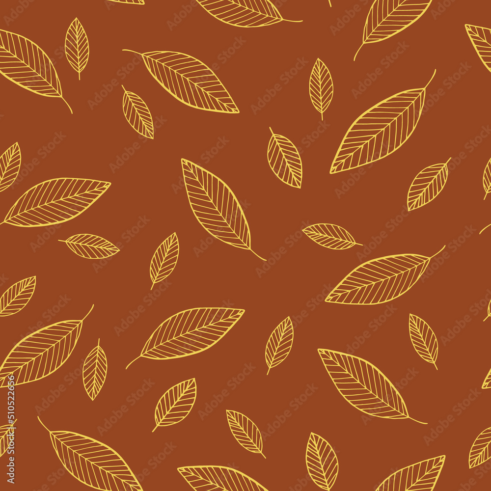 leaves seamless pattern. vector illustration hand drawn in doodle style. scandinavian, minimalism. wallpaper, background, textiles, wrapping paper. leaves seamless pattern. vector illustration hand drawn in doodle style. scandinavian, minimalism. wallpaper, background, textiles, wrapping paper.