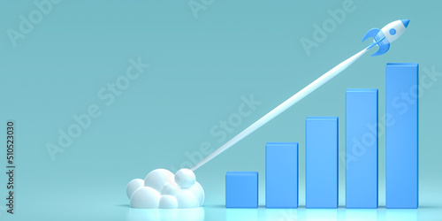 reactive rapid growth of economic indicators. economic and financial growth. Growth chart web banner. Data analysis. Financial data concept. Bar chart and growing up