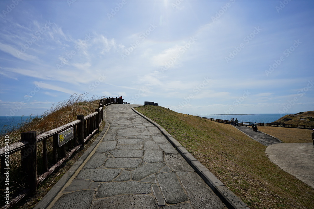 fascinating walkway at seaside cliff