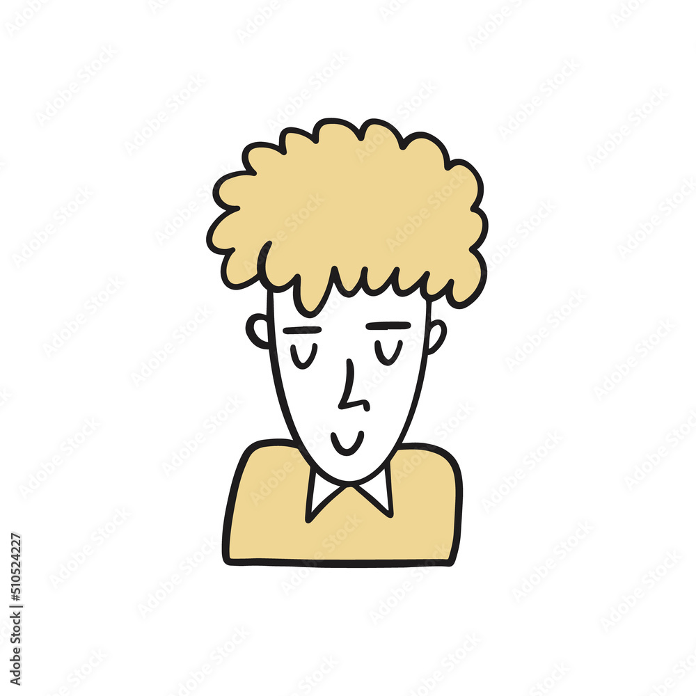 Male doodle icon. Hand drawn colorful cartoon style. Male doodle icon. Hand drawn colorful cartoon style.