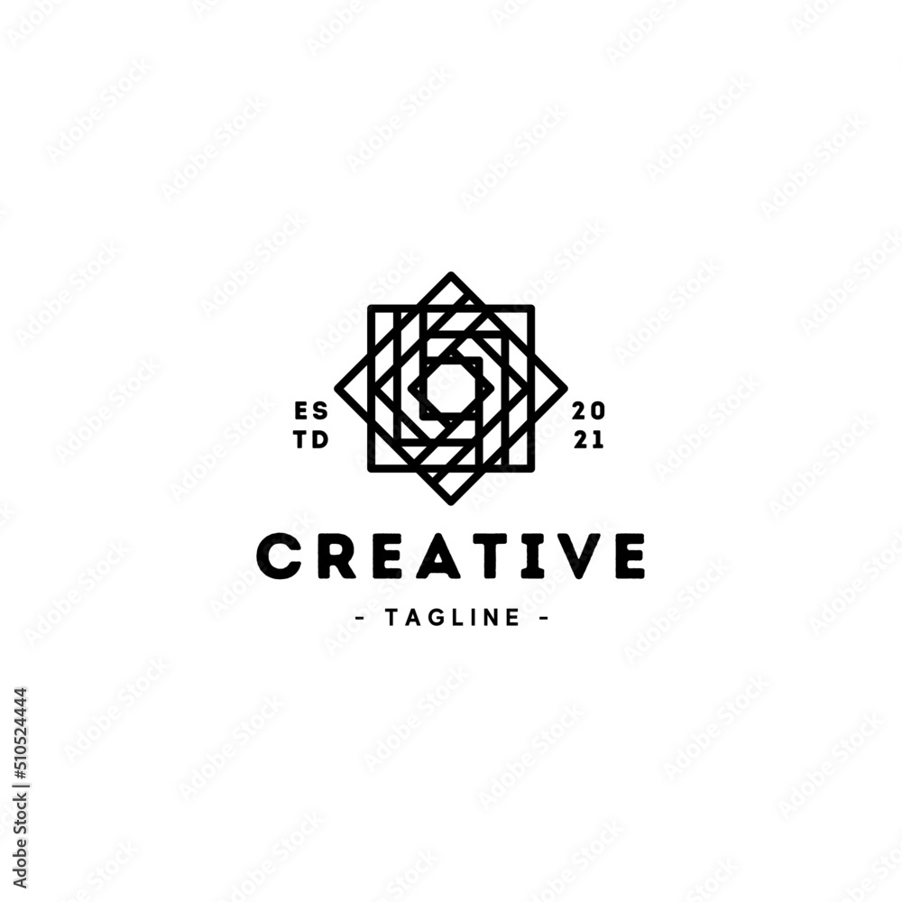 Vector geometric icon. Linear style logo.
Vector geometric icon. Linear style logo.