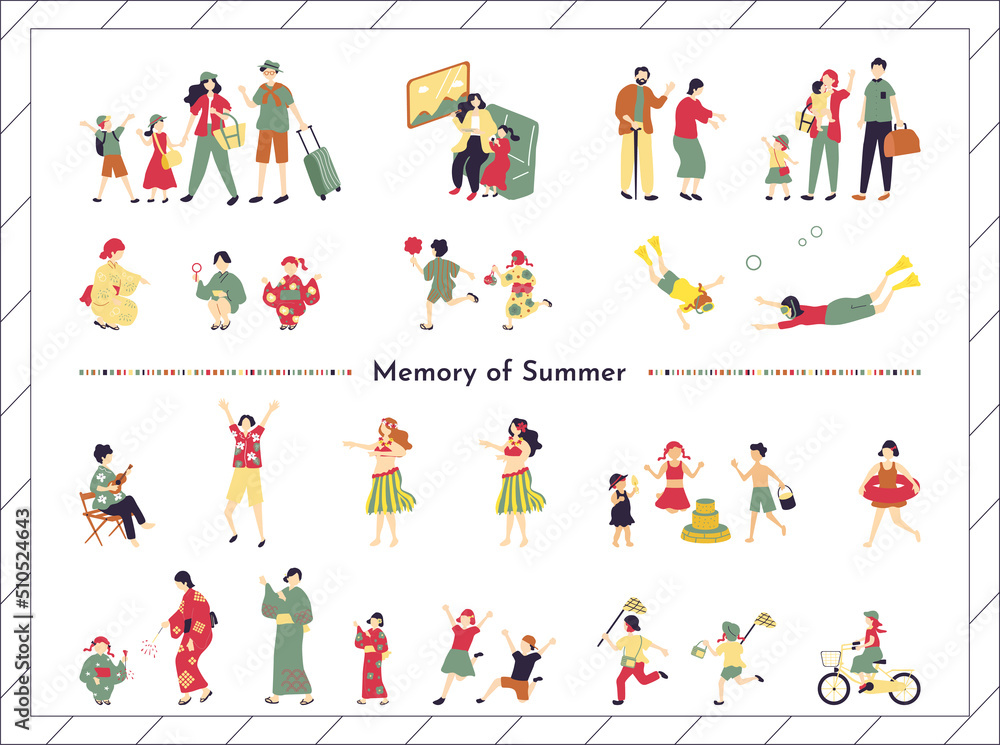夏休みの思い出 イラスト素材集 夏休みの思い出 イラスト素材集