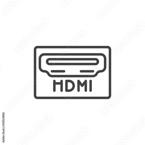 Hdmi port line icon