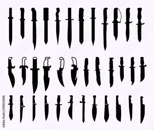 Knife Collection Silhouettes premium vector