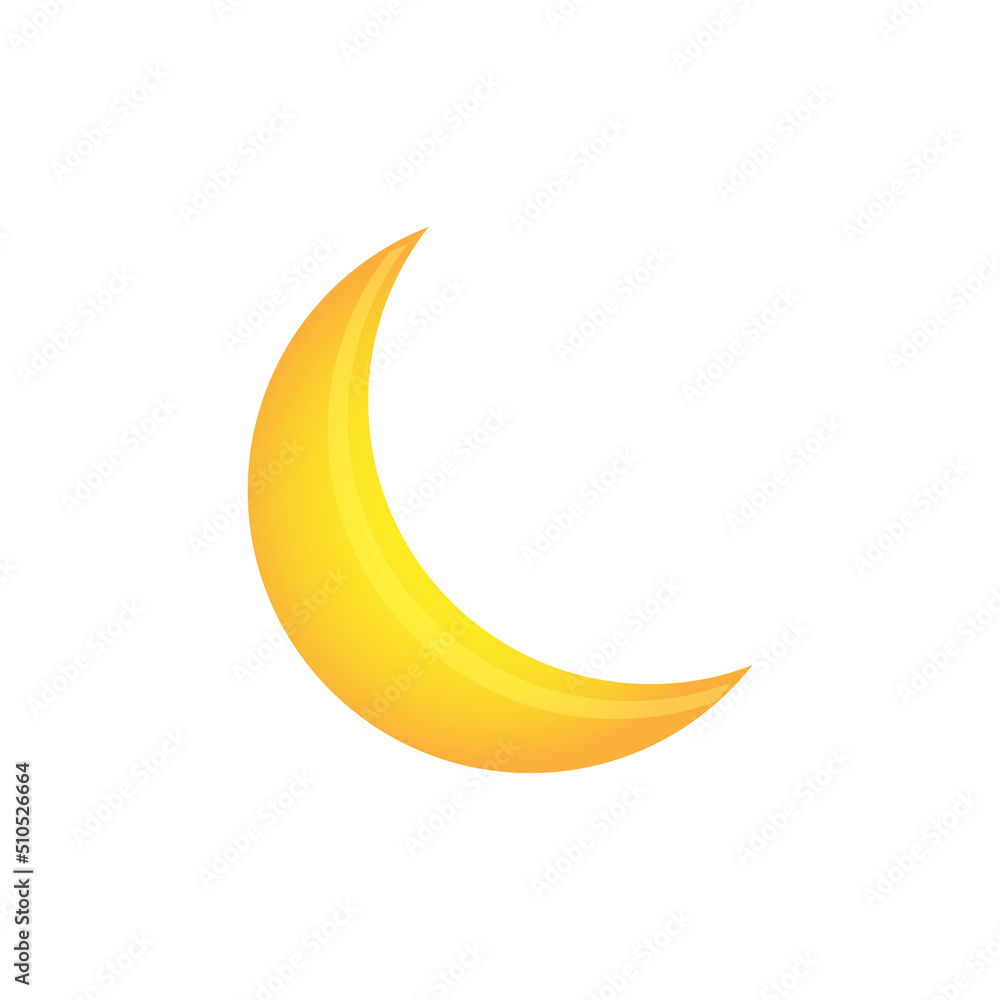 Crescent moon flat icon. Vector logo for web design, mobile and infographics. Abstract moon silhouette. Crescent moon flat icon. Vector logo for web design, mobile and infographics. Abstract moon silhouette.
