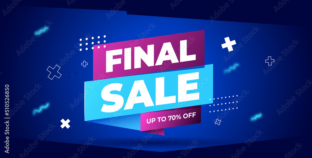 Web Vector illustration Sale banner template design, Big sale special up to 70% off. Super Sale, special offer banner.