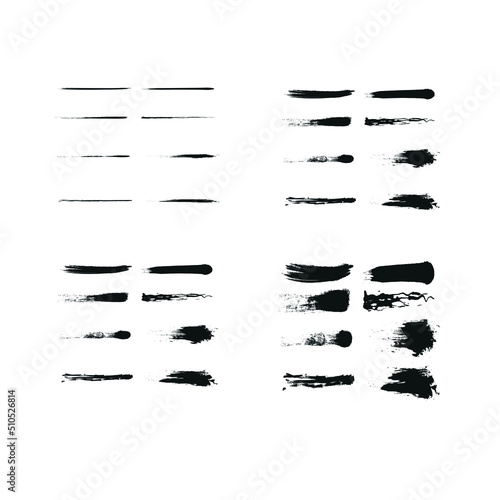 Paintbrush  Brush vector set mix  white background  isolated  abstract vector