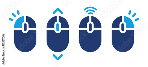 Mouse computer icon wireless. Click on mouse button vector illustration