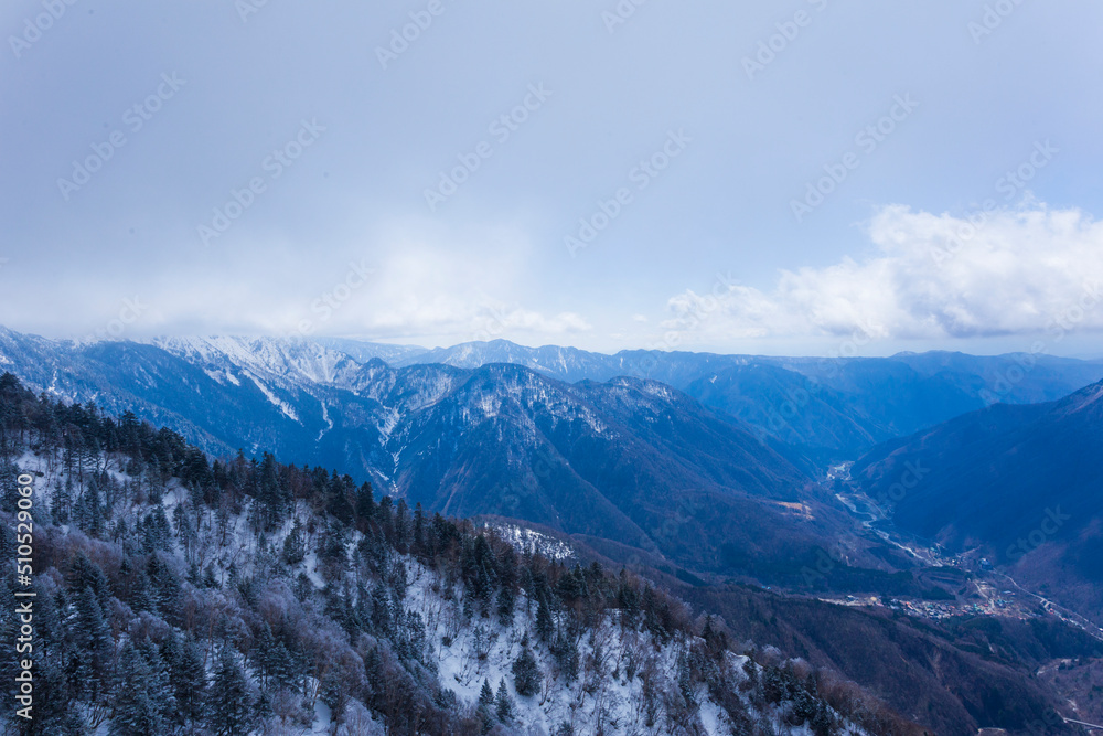The Hotaka mountain range in Chubu region, Japan.