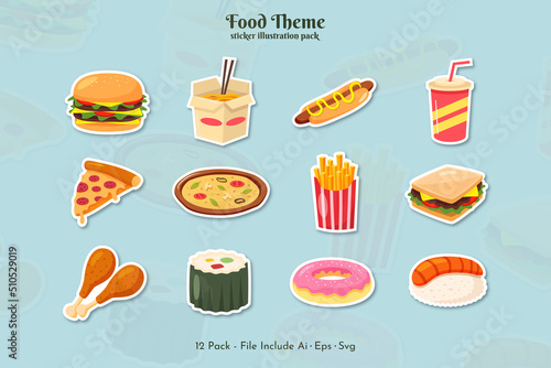 Fast Food Theme Sticker Pack 
