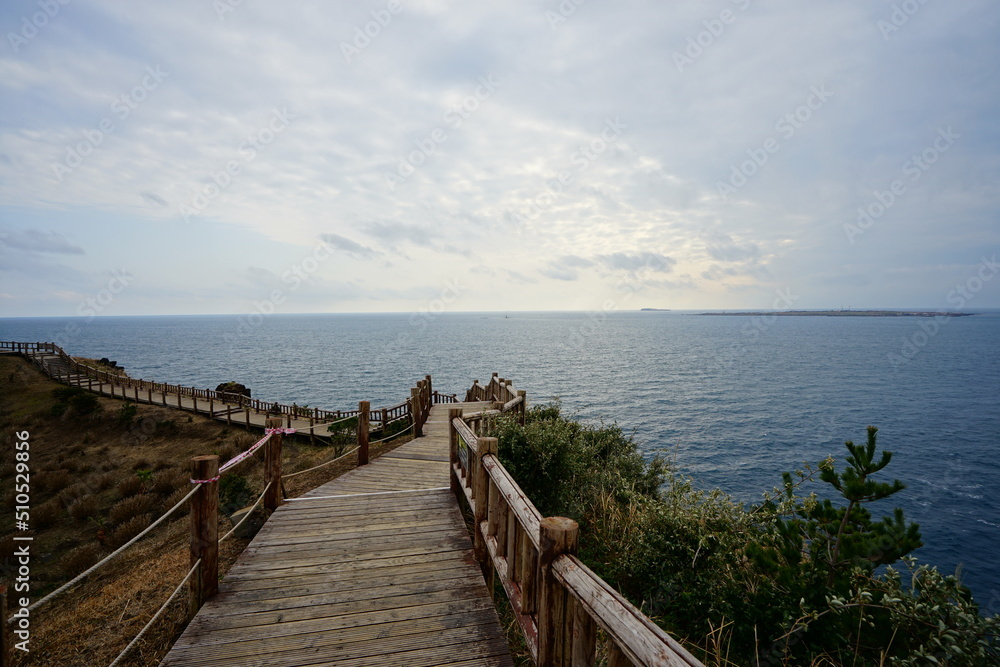 seaside cliff walkway