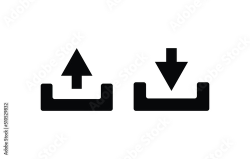 Download and upload icon isolated on white background.