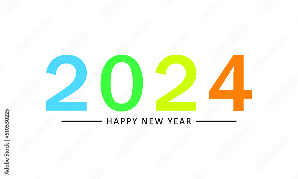 Happy new year 2024. Typography logo 2024 vision, 2024 New Year banner Happy new year 2024. Typography logo 2024 vision, 2024 New Year banner