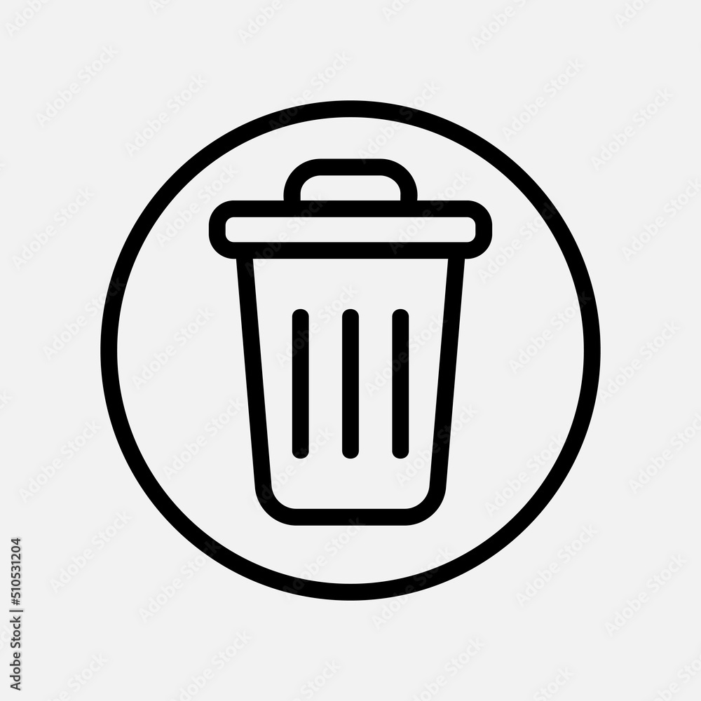 Delete icon in line style about user interface, use for website mobile app presentation Delete icon in line style about user interface, use for website mobile app presentation