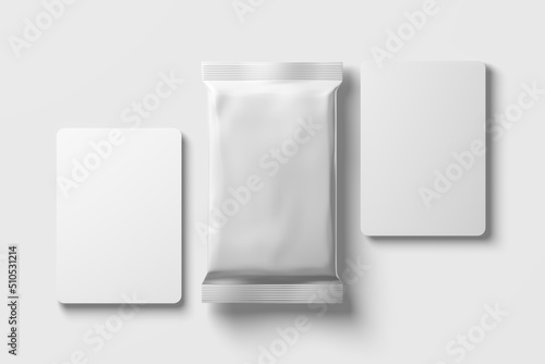 Photography Trading Card Packaging 3D Rendering White Blank Mockup