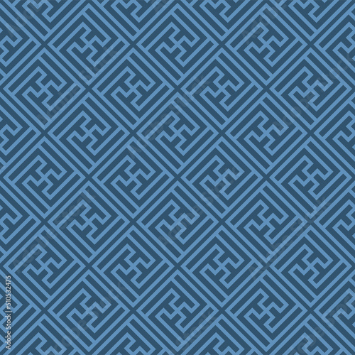 Japanese Square Maze Vector Seamless Pattern