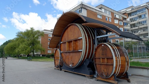 Stockholm  Sweden  June 10  2022  A glimpse of a barrel bar along one of the city s canals