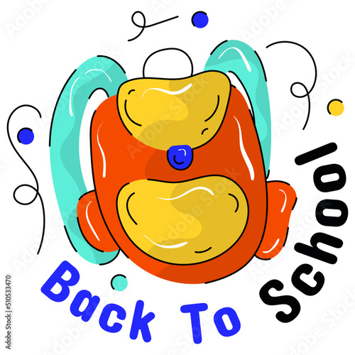back to school sticker illustration