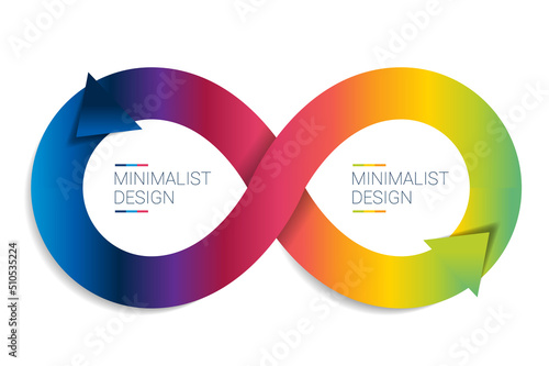 Infinity arrows infographic. 2 step options template, scheme, diagram, chart.