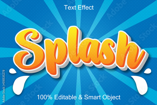 Splash Editable Text Effect 3 dimension Emboss Cartoon Style