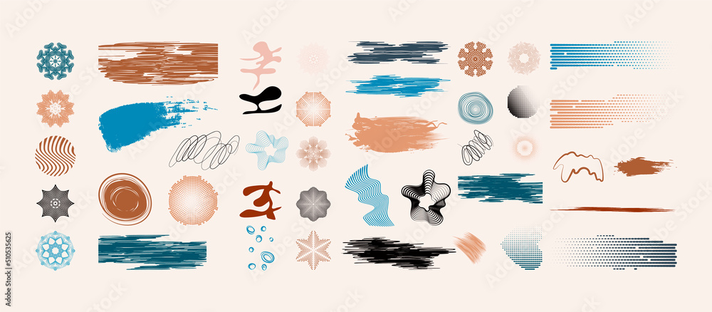 Pencil hatching in vector. Set of hand drawn doodle circles, textures ...