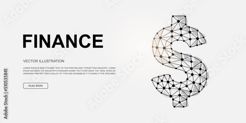 Dollar 3d low poly symbol for landing page template. Economy vector design illustration. Polygonal Finance illustration for homepage design, adv page