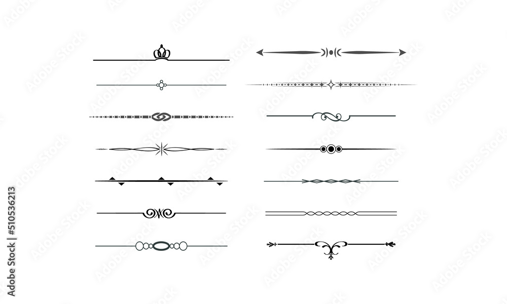 Decoration lines stroke brush smooth curve straight swirly decorative vector Lines 4