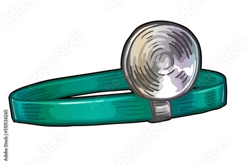 Doctor head mirror vector illustration isolated on white background