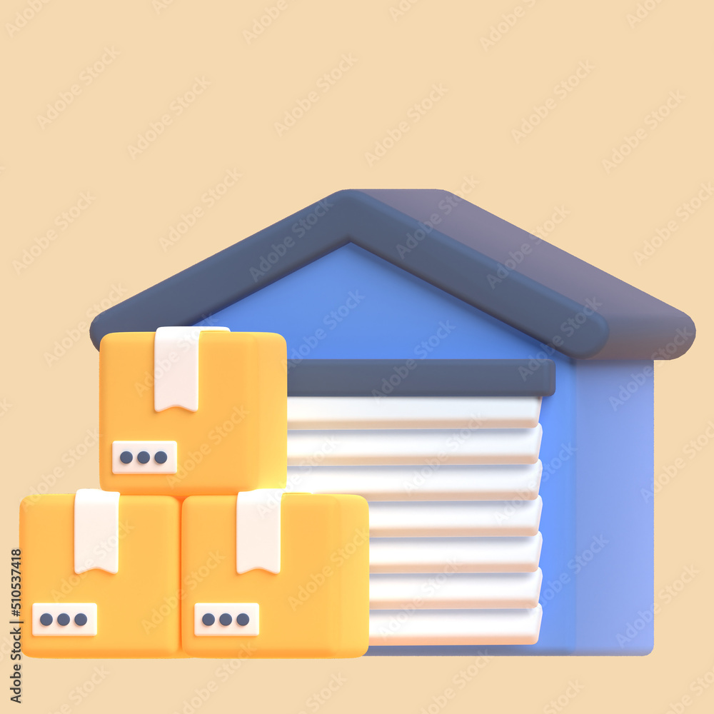 Warehouse in 3d render for graphic asset web presentation or other Warehouse in 3d render for graphic asset web presentation or other
