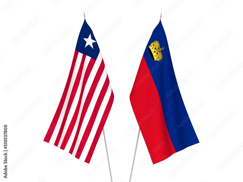Liechtenstein and Liberia flags